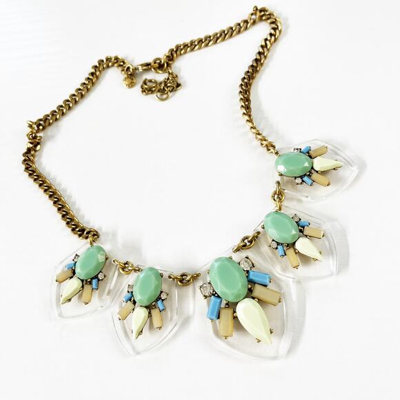 J. Crew Clear Lucite Stone Statement Necklace - Picture 2 of 7